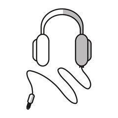 Headphone device icon. music sound and musical theme. Isolated design. Vector illustration