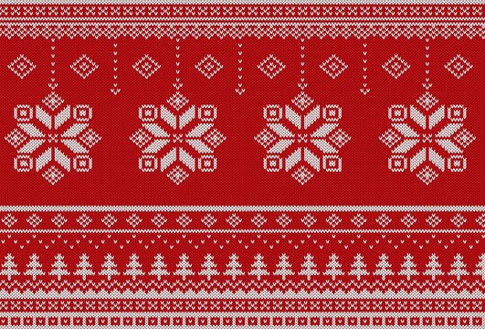 Scandinavian Merry Christmas style seamless knitted pattern. knitted christmas background.