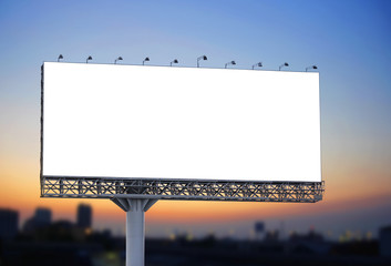 Blank billboard at twilight - obrazy, fototapety, plakaty