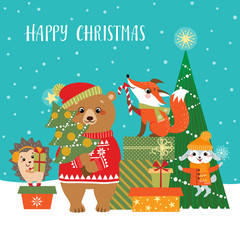 Woodland Christmas greetings