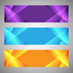 Set of modern banners with polygonal background