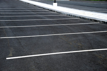 close up on empty parking lot outdoor