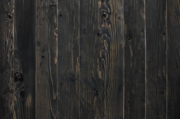 Naklejka premium top view dark or black vintage wood table, wall or floor for wor