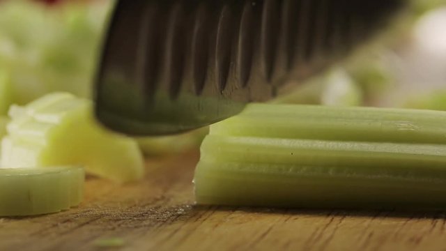 Celery being sliced