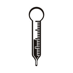 black silhouette thermometer with temperature scale vector illustration