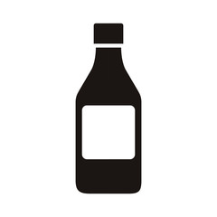 silhouette remedy big bottle with tap and label vector illustration