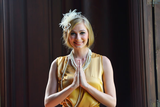 Asian woman wearing traditional thai culture,vintage style,Thailand culture,Thailand traditional suit,Thailand vintage,thailand woman sawatdee,Thailand dress,Thailand sawatdee,Thailand