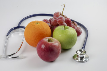Medical concept of fruits.