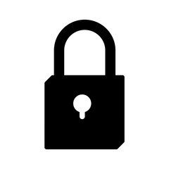 silhouette with closed padlock monochrome vector illustration