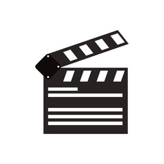 Obraz premium Clapboard icon. Cinema movie video film and media theme. Isolated design. Vector illustration
