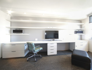 White desktop area in new modern home.