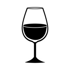 silhouette monochrome with glass of champagne sour vector illustration