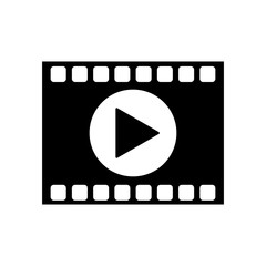 Film strip icon. Cinema movie video film and media theme. Isolated design. Vector illustration