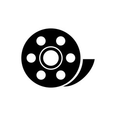 Film reel icon. Cinema movie video film and media theme. Isolated design. Vector illustration