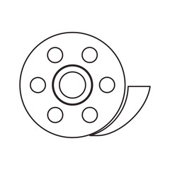 Film reel icon. Cinema movie video film and media theme. Isolated design. Vector illustration