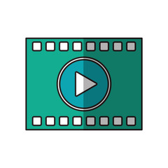 Film strip icon. Cinema movie video film and media theme. Isolated design. Vector illustration