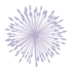pastel violet silhouette dandelion with pistils vector illustration