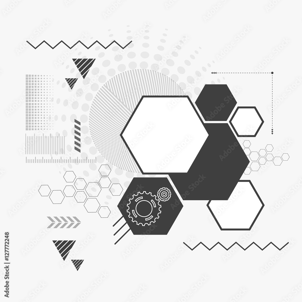 Poster abstract geometric background with square