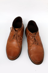 brown shoes upper view