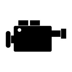 Videocamera device icon. Cinema movie video film and media theme. Isolated design. Vector illustration