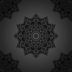 Seamless classic vector dark pattern. Traditional orient ornament