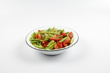 Mixed fried asparagus