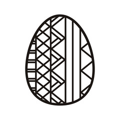 Obraz premium silhouette easter egg design with striped vector illustration