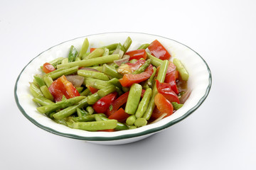 Mixed fried asparagus