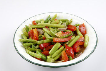 Mixed fried asparagus