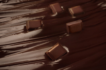 Closeup of delicious melted chocolate