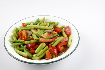Asparagus on white .