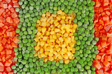 Frozen vegetable mix background