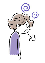 落ち込む、うつ：シニア女性、妻
