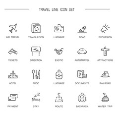 Travel icon or logo set for web design