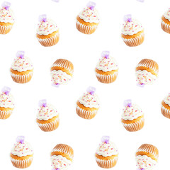 cupcakes, seamless background