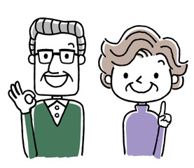 シニア夫婦：笑顔
