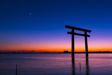 鹿島神宮 一の鳥居 夕暮れ