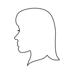 Woman head profile icon. Female avatar person and people theme. Isolated design. Vector illustration