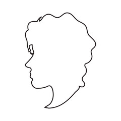 Woman head profile icon. Female avatar person and people theme. Isolated design. Vector illustration
