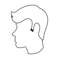 Man head profile icon. Male avatar person and people theme. Isolated design. Vector illustration