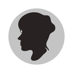 Woman head profile inside circle icon. Female avatar person and people theme. Isolated design. Vector illustration