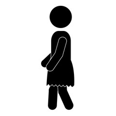 black silhouette woman walking icon vector illustration