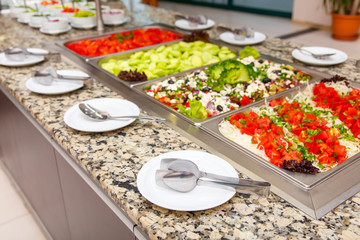 Salad selection in a hotel restaurant