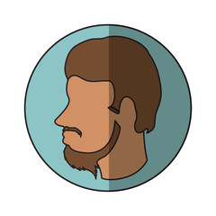 Man head profile icon. Male avatar person and people theme. Isolated design. Vector illustration