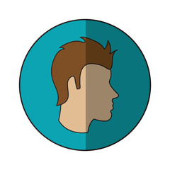 Man head profile icon. Male avatar person and people theme. Isolated design. Vector illustration