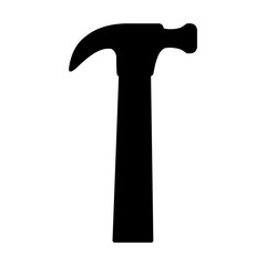 black hammer icon isolated on white background vector illustration
