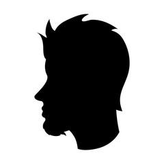 Man head profile silhouette icon. Male avatar person and people theme. Isolated design. Vector illustration