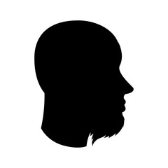Man head profile silhouette icon. Male avatar person and people theme. Isolated design. Vector illustration