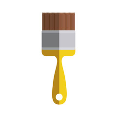 yellow paint brush icon in degrade vector illustration