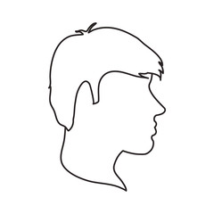 Man head profile icon. Male avatar person and people theme. Isolated design. Vector illustration